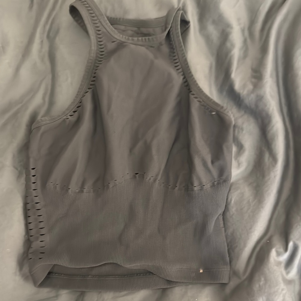 ALO Yoga Grey Seamless Racerback Sports Bra